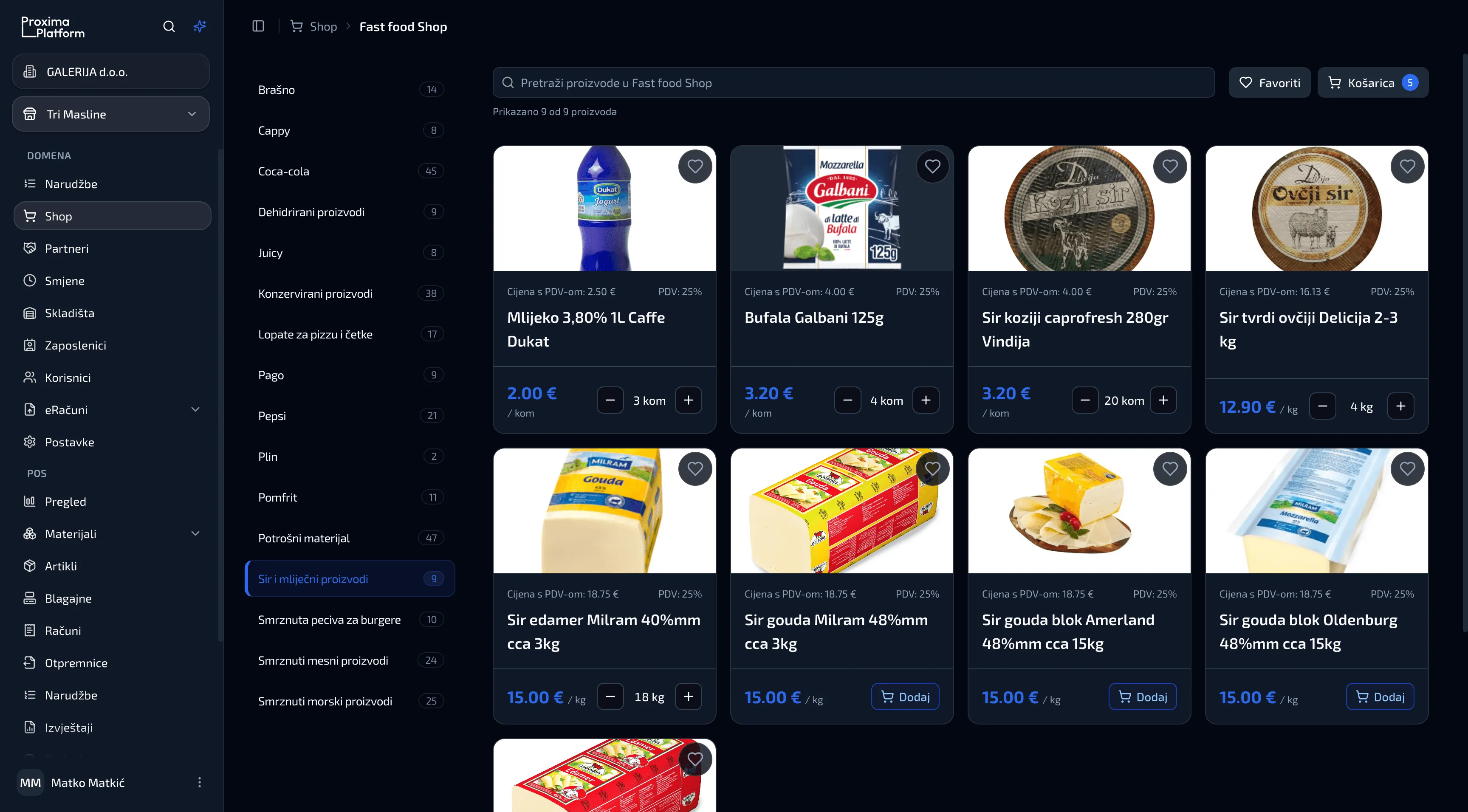 B2B shop u web aplikaciji – katalog dobavljača s cijenama i košaricom