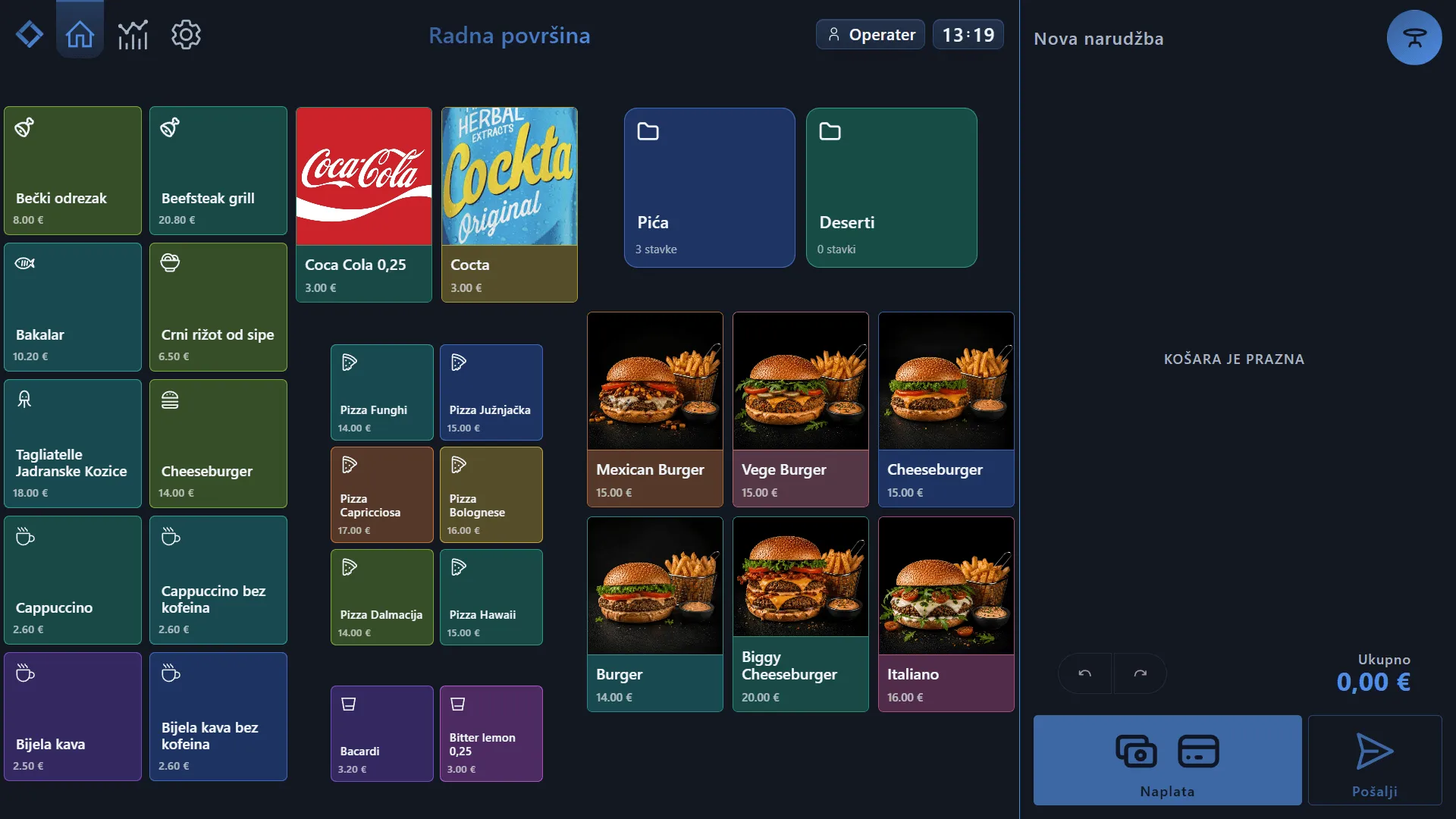 Proxima POS – Radni prostor
