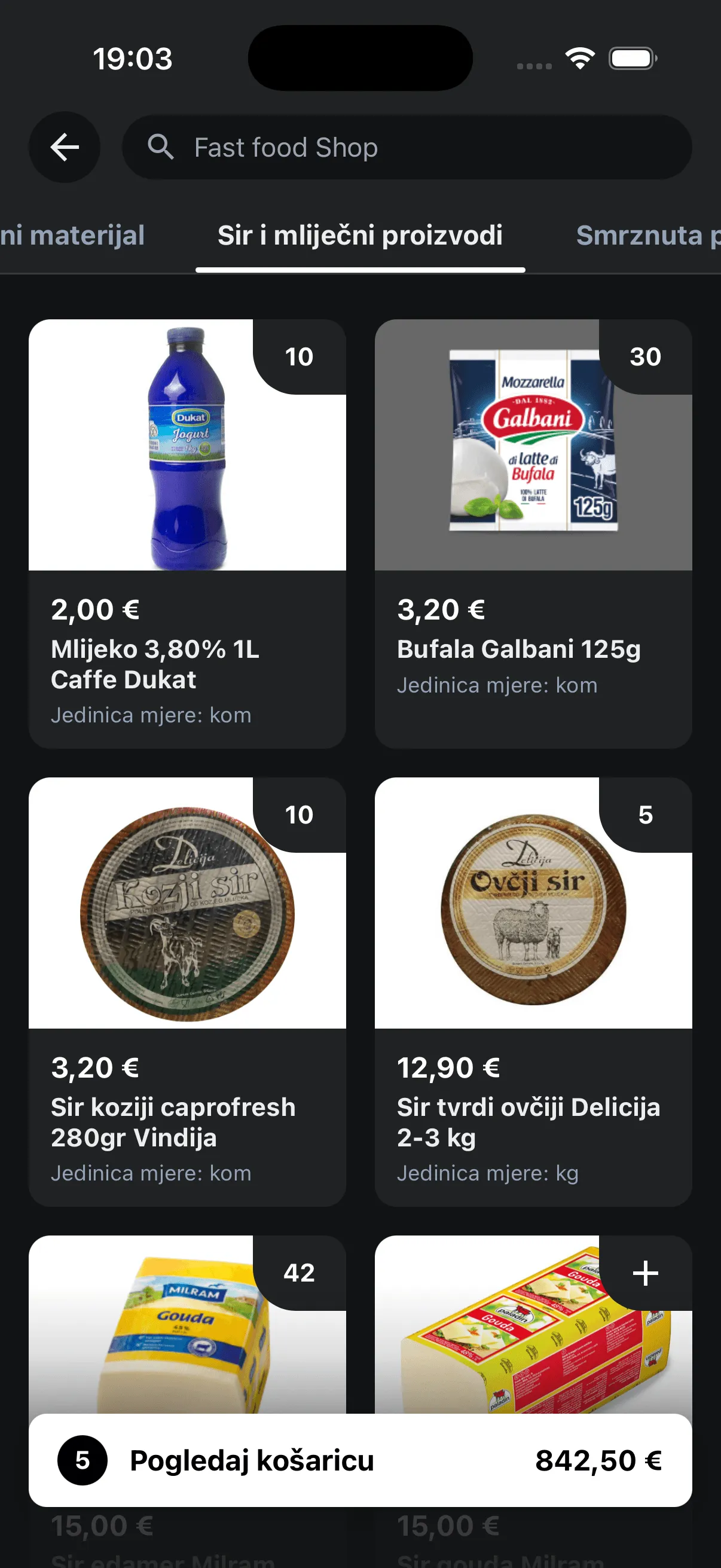 B2B shop u mobilnoj aplikaciji – katalog dobavljača