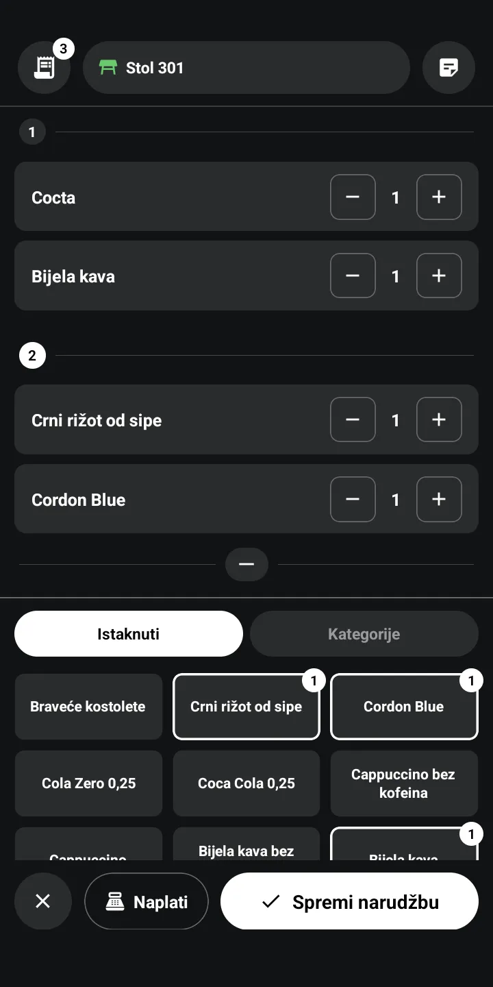 Proxima Waiter – Narudžba